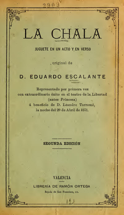 La chala juguete en un acto y en verso