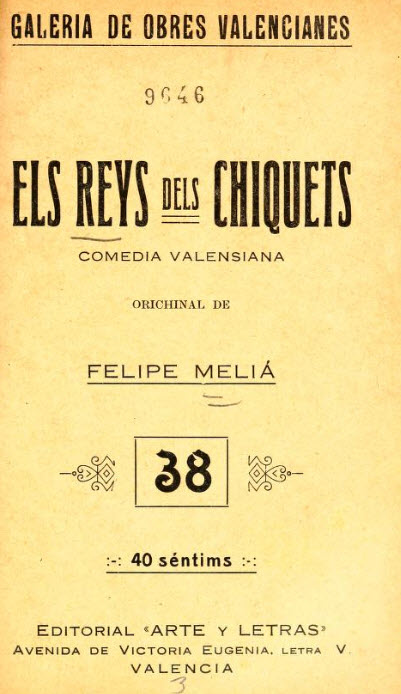 Els reys dels chiquets : comèdia en un acte y en prosa