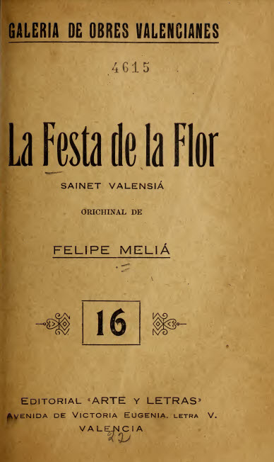 La festa de la flor : sainet en un acte y en prosa