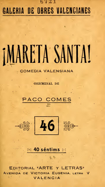 !Mareta santa! : boseto de comedia en un acte y en prosa