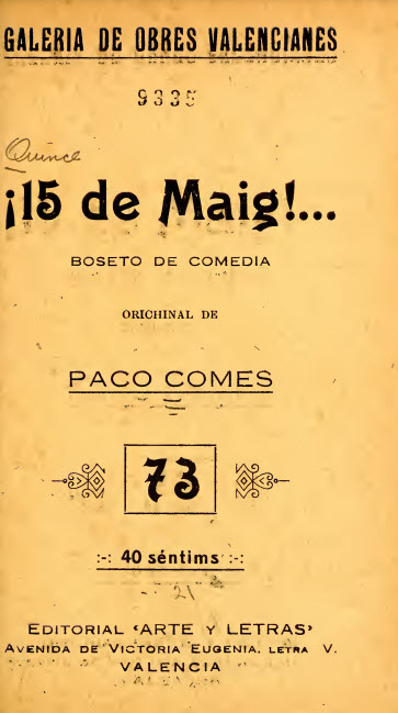 !15 de Maig! : boseto de comedia, en un acte y en prosa